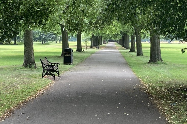 View down a main path on Town Field